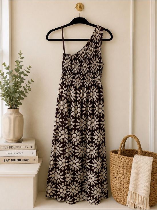 Hill House Dresses & Skirts - Hill House Thea Nap Dress in Chocolate Shell Mosaic Crepe Small